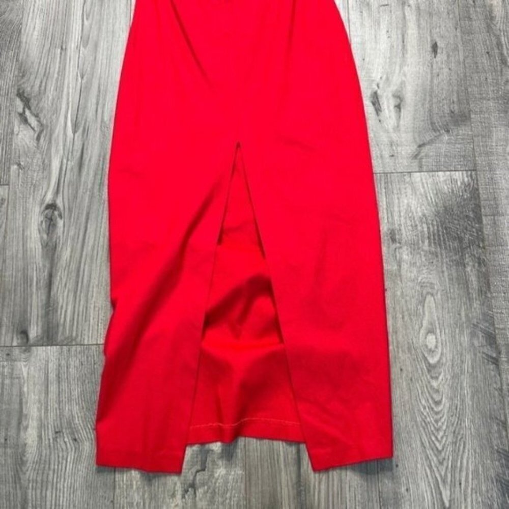 Vintage 310 For Shox Red Cutout Maxi Dress Size Small Back Slit & Cutout - Picture 14 of 16